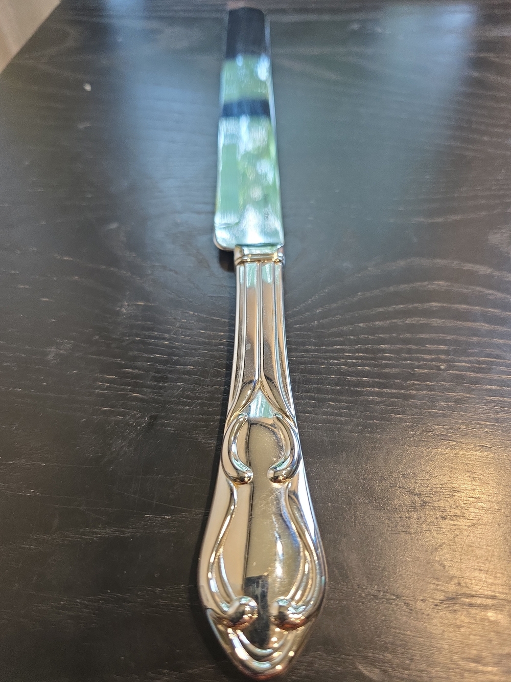 Classic Silver-Tone Decorative Dinner Knife - Polished Stainless Look